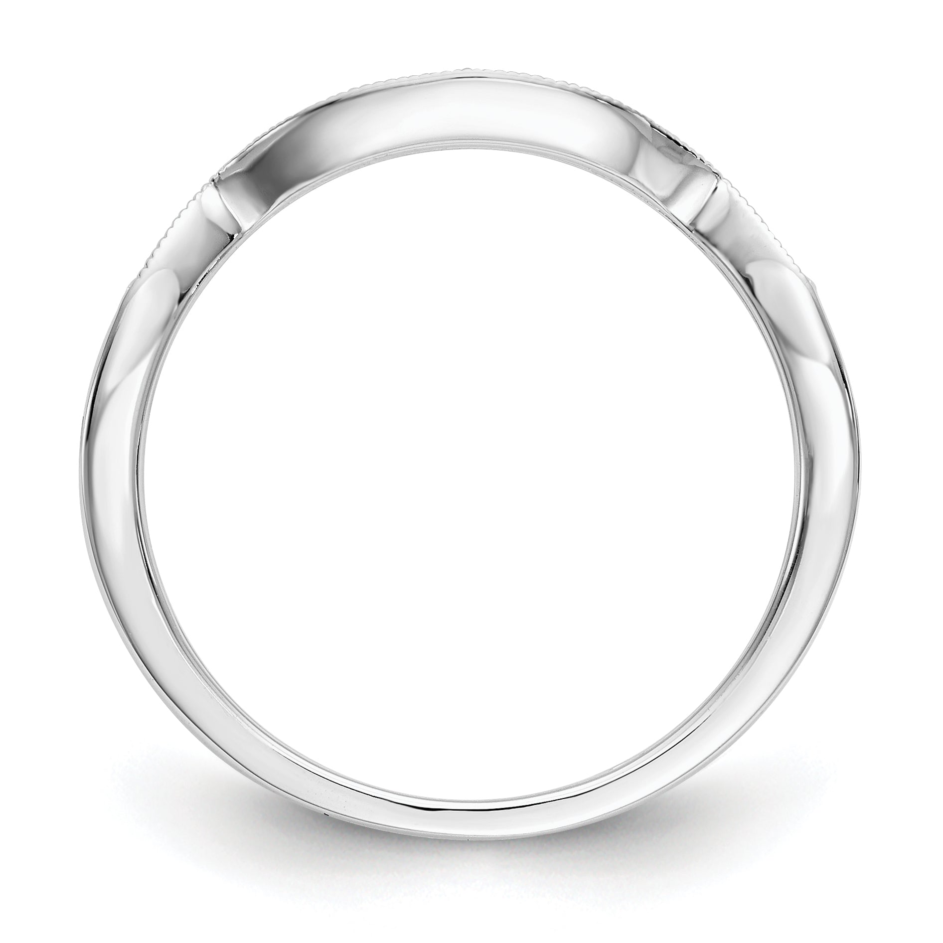0.11ct. CZ Solid Real 14k White Gold Wedding Wedding Band Ring