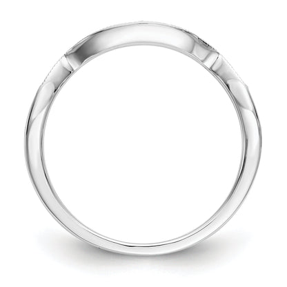 0.11ct. CZ Solid Real 14k White Gold Wedding Wedding Band Ring