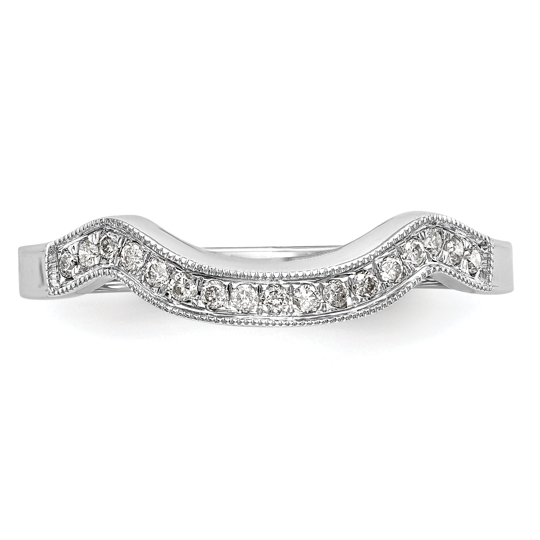 0.11ct. CZ Solid Real 14k White Gold Wedding Wedding Band Ring