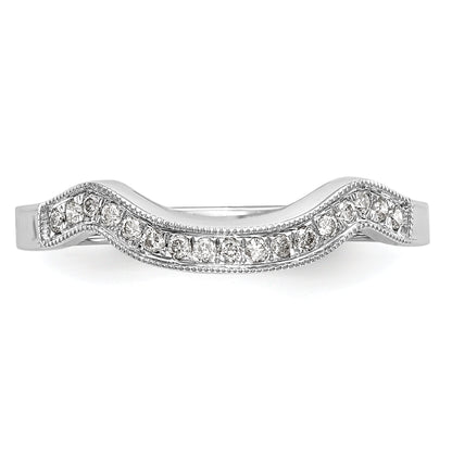 0.11ct. CZ Solid Real 14k White Gold Wedding Wedding Band Ring