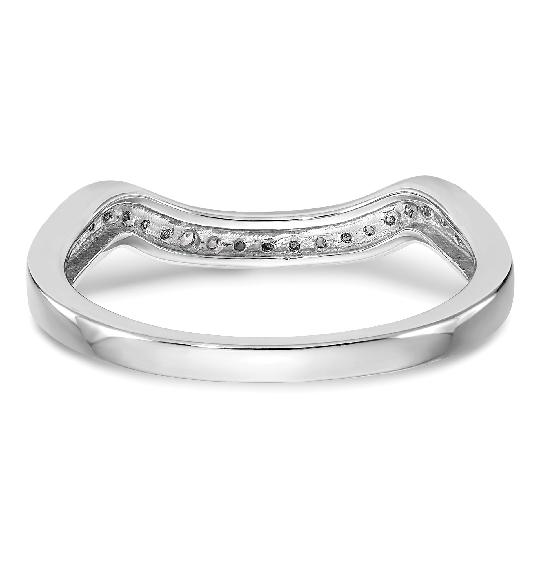 0.11ct. CZ Solid Real 14k White Gold Wedding Wedding Band Ring