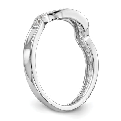 0.11ct. CZ Solid Real 14k White Gold Wedding Wedding Band Ring