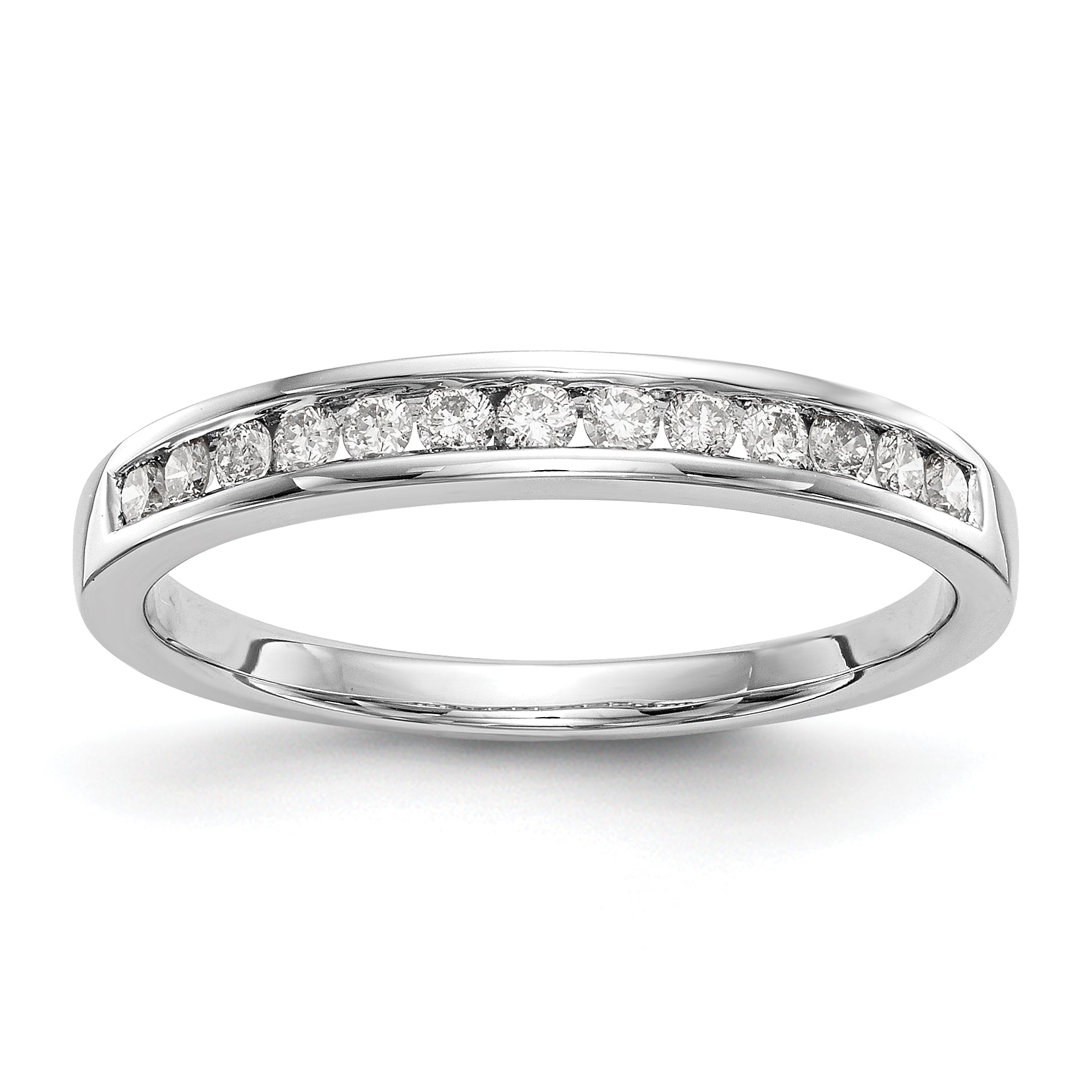 0.25ct. CZ Solid Real 14k White Gold Wedding Wedding Band Ring