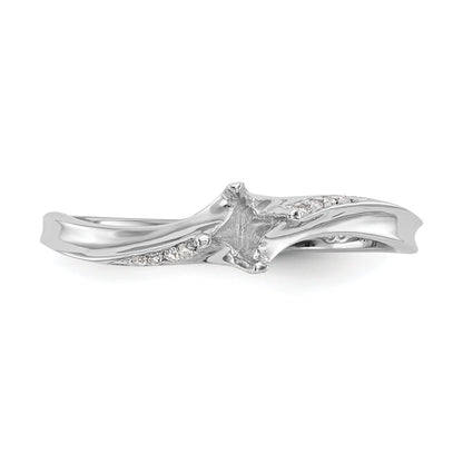 0.25ct. CZ Solid Real 14k White Gold Round By-Pass Engagement Ring