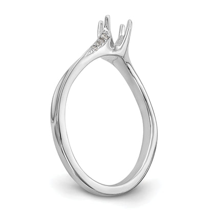 0.25ct. CZ Solid Real 14k White Gold Round By-Pass Engagement Ring