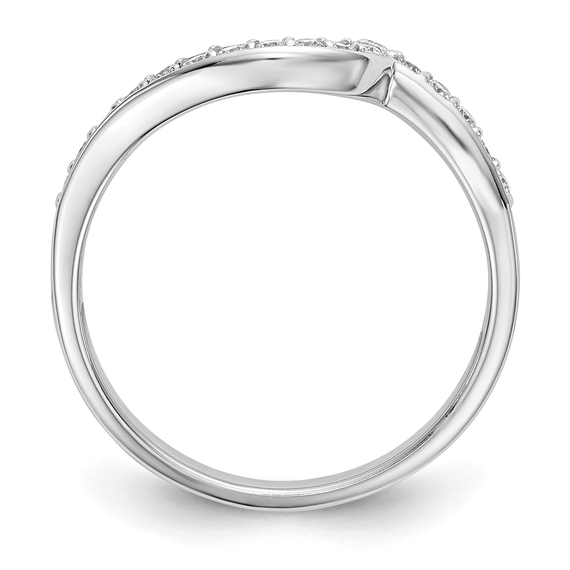 0.19ct. CZ Solid Real 14k White Gold Wedding Wedding Band Ring