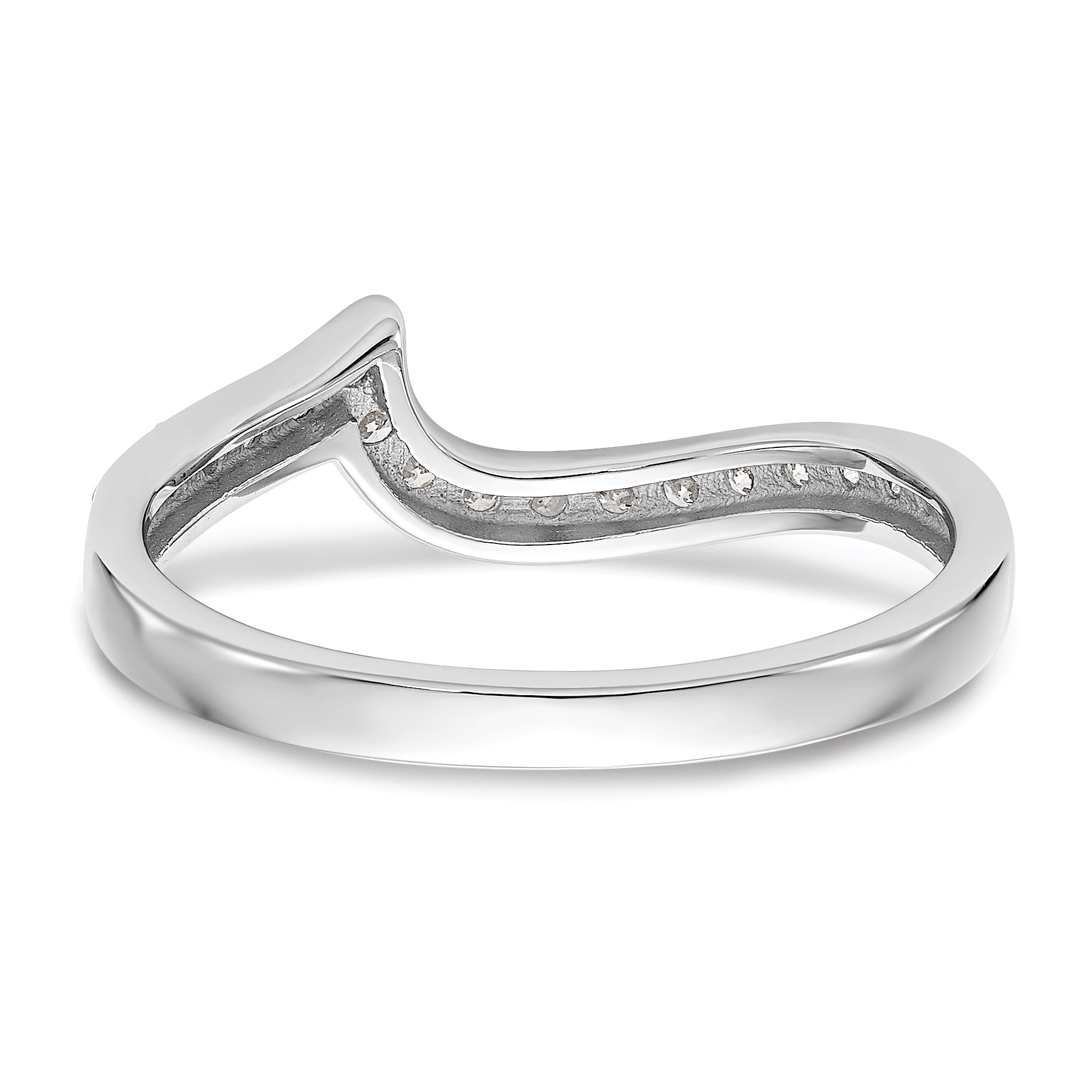 0.19ct. CZ Solid Real 14k White Gold Wedding Wedding Band Ring