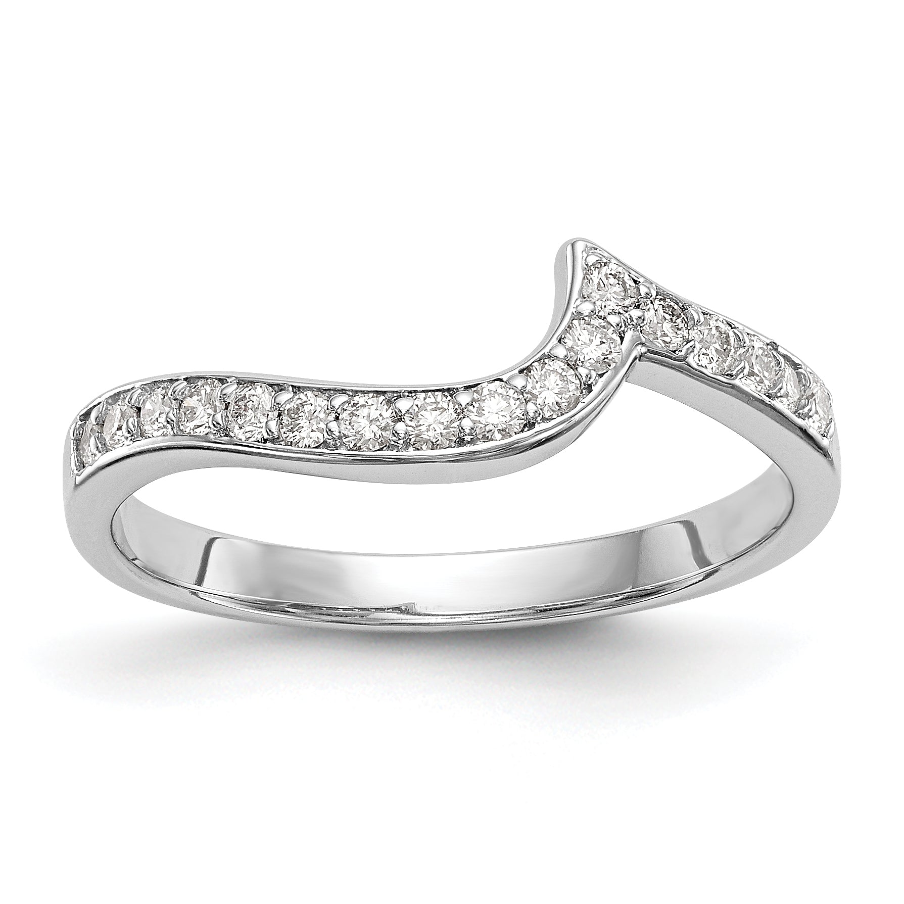 0.19ct. CZ Solid Real 14k White Gold Wedding Wedding Band Ring