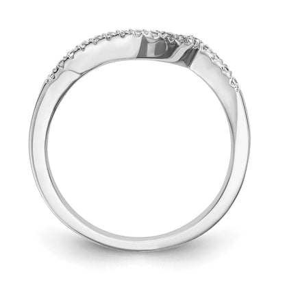 0.20ct. CZ Solid Real 14k White Gold Contoured Wedding Wedding Band Ring