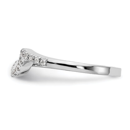 0.20ct. CZ Solid Real 14k White Gold Contoured Wedding Wedding Band Ring