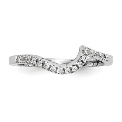 0.20ct. CZ Solid Real 14k White Gold Contoured Wedding Wedding Band Ring