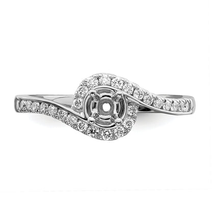 0.25ct. CZ Solid Real 14k White Gold Round By-Pass Engagement Ring