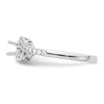 0.33ct. CZ Solid Real 14k White Gold Round By-Pass Engagement Ring