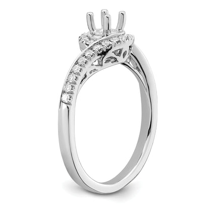 0.33ct. CZ Solid Real 14k White Gold Round By-Pass Engagement Ring