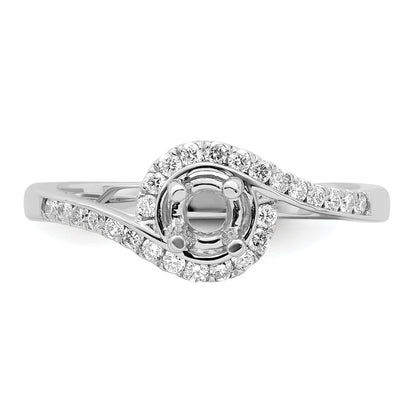 0.50ct. CZ Solid Real 14k White Gold Round By-Pass Engagement Ring