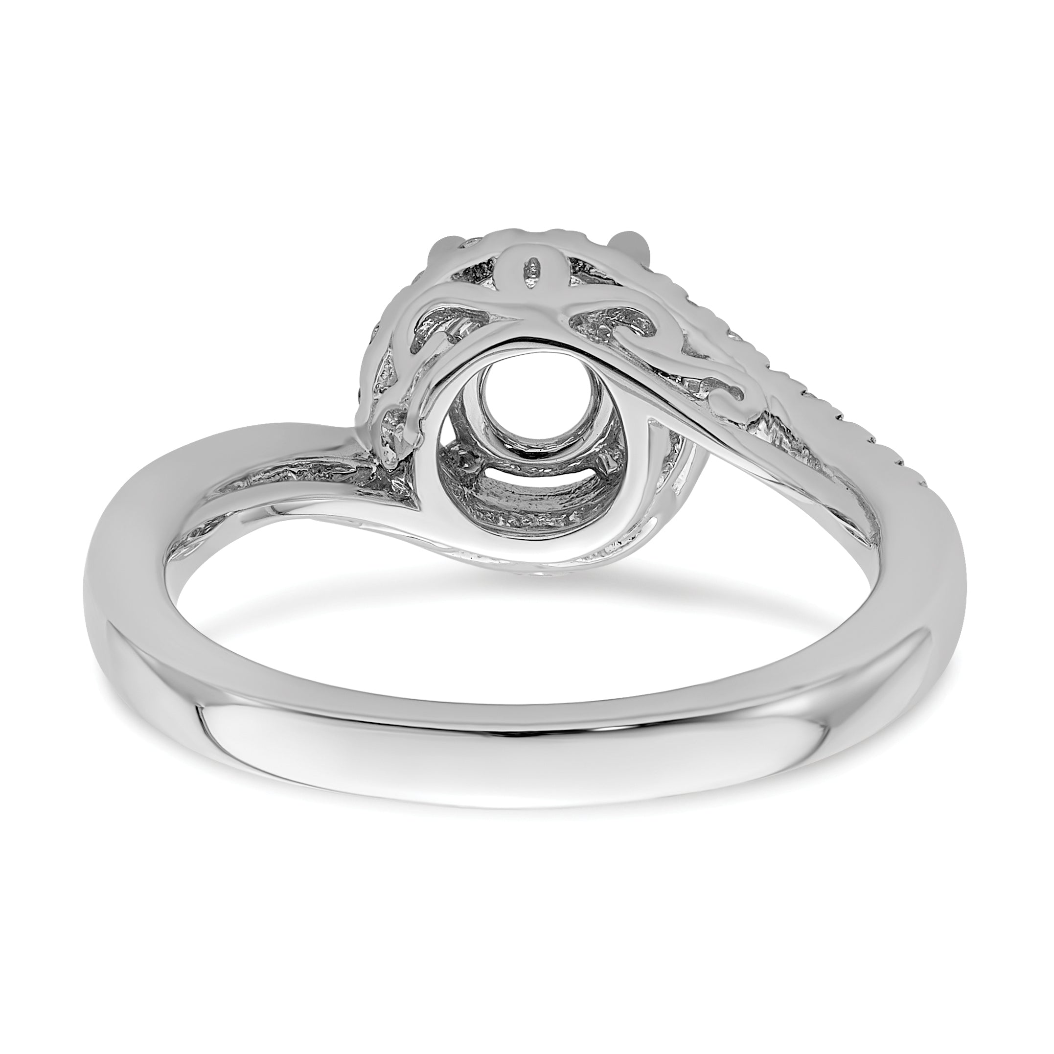 0.75ct. CZ Solid Real 14k White Gold Round By-Pass Engagement Ring