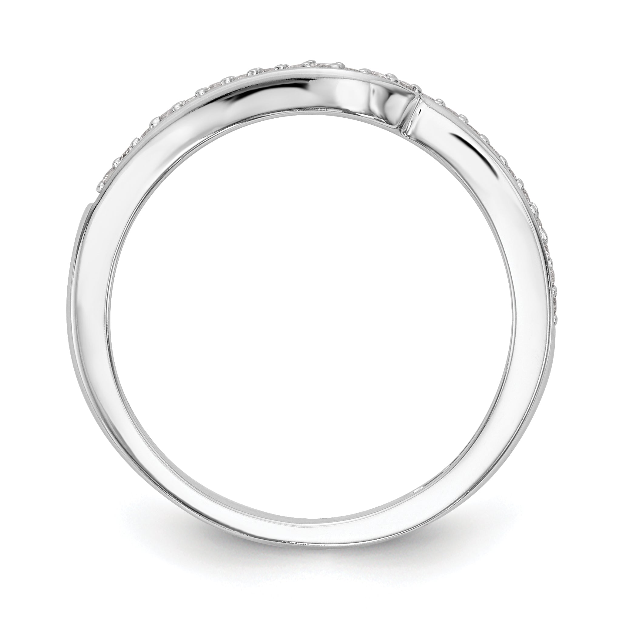 0.10ct. CZ Solid Real 14k White Gold Wedding Wedding Band Ring