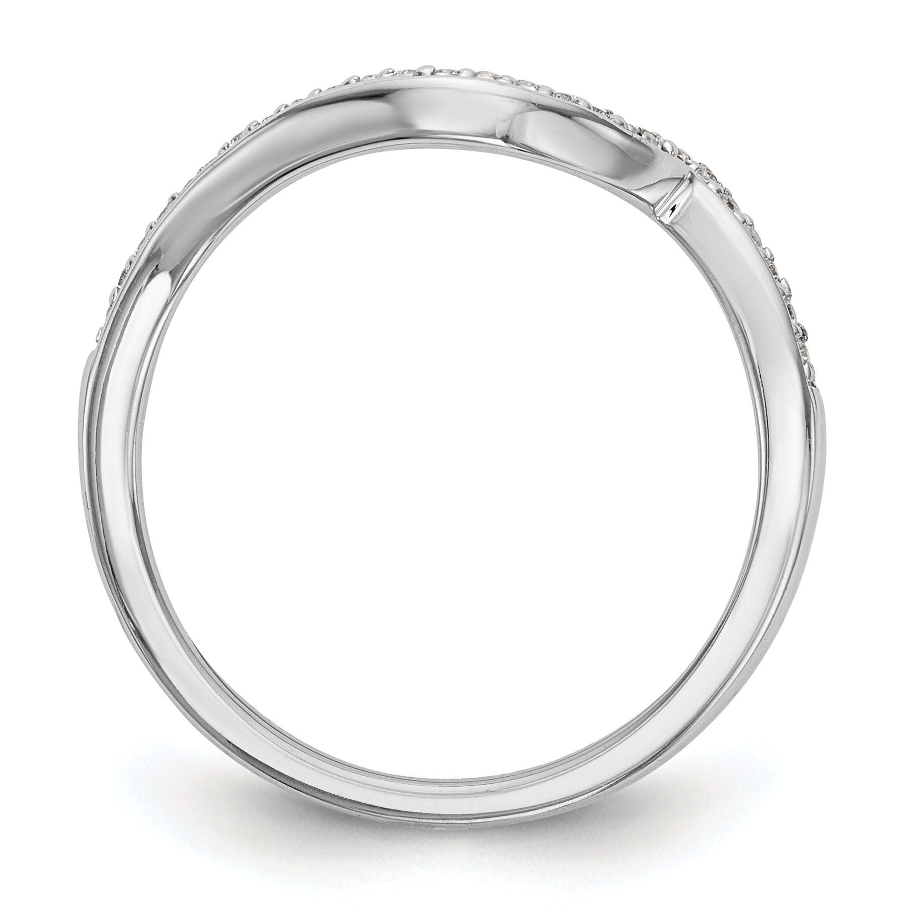0.11ct. CZ Solid Real 14k White Gold Wedding Wedding Band Ring