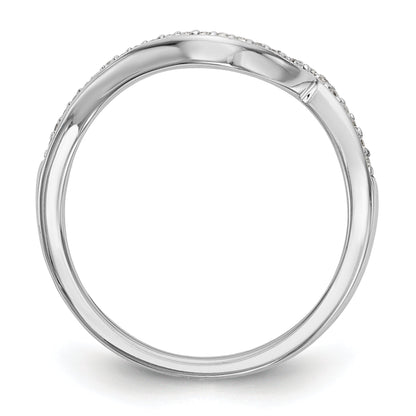 0.11ct. CZ Solid Real 14k White Gold Wedding Wedding Band Ring