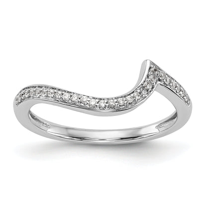0.11ct. CZ Solid Real 14k White Gold Wedding Wedding Band Ring