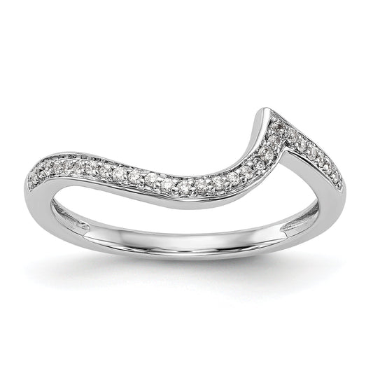 0.11ct. CZ Solid Real 14k White Gold Wedding Wedding Band Ring