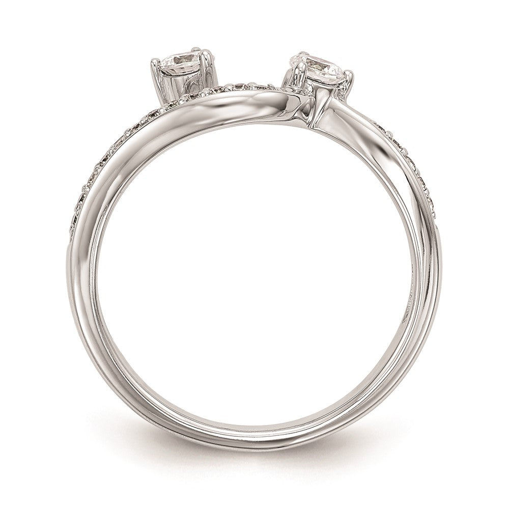 14K White Gold Real Diamond Contoured Wedding Band