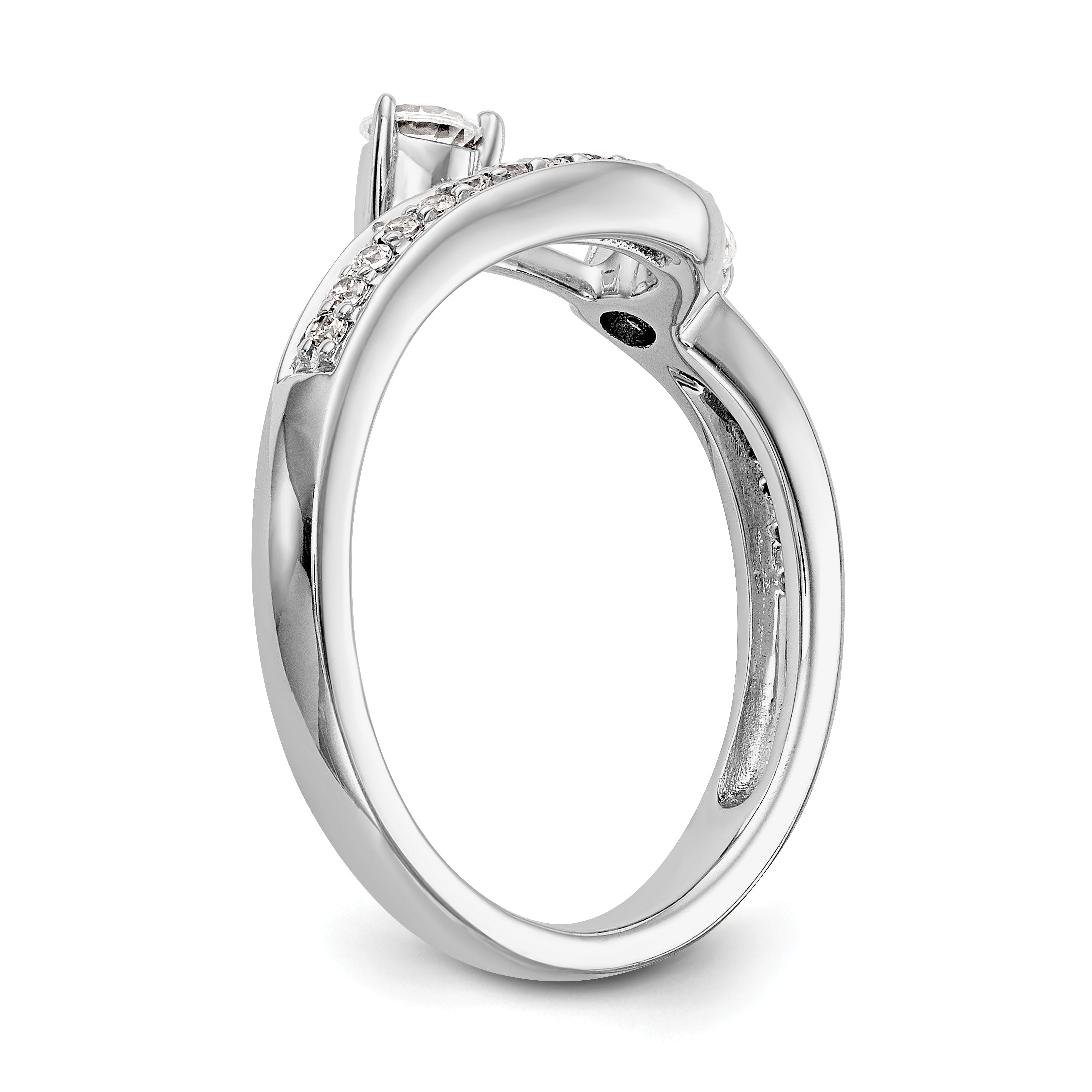 0.34ct. CZ Solid Real 14K White Gold Contoured Wedding Wedding Band Ring