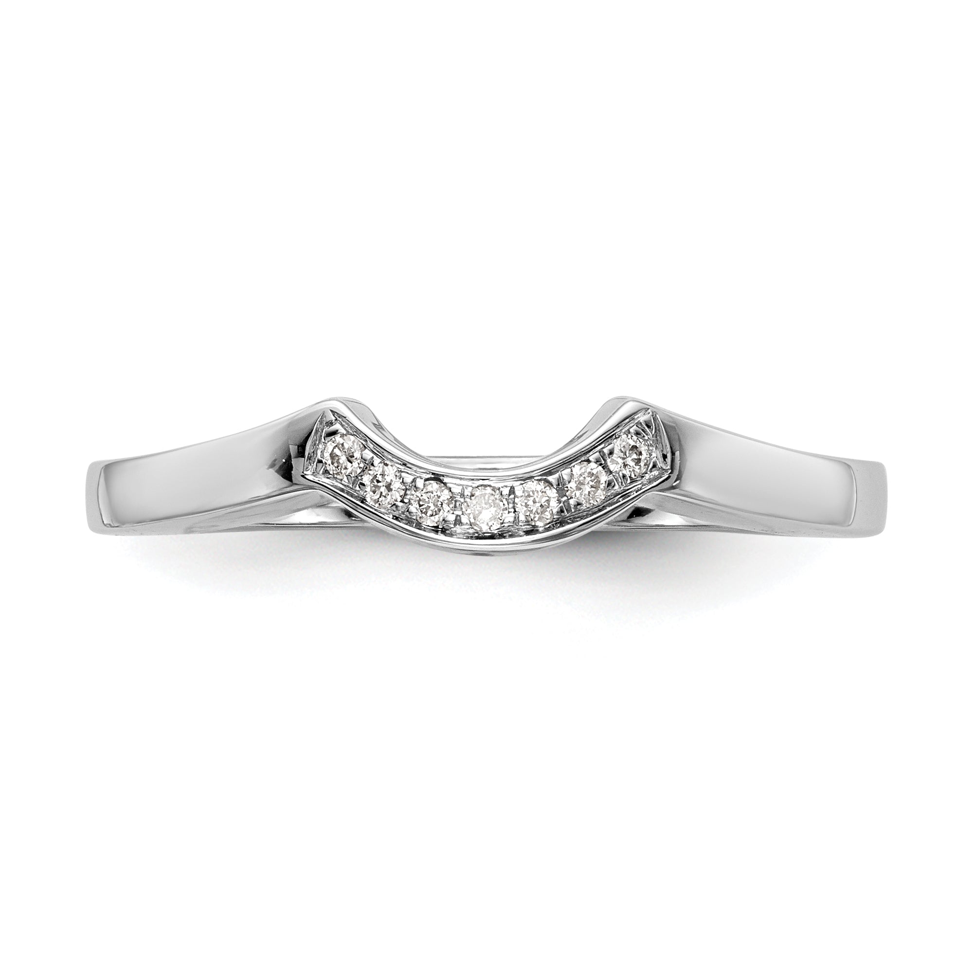 0.05ct. CZ Solid Real 14k White Gold Wedding Wedding Band Ring