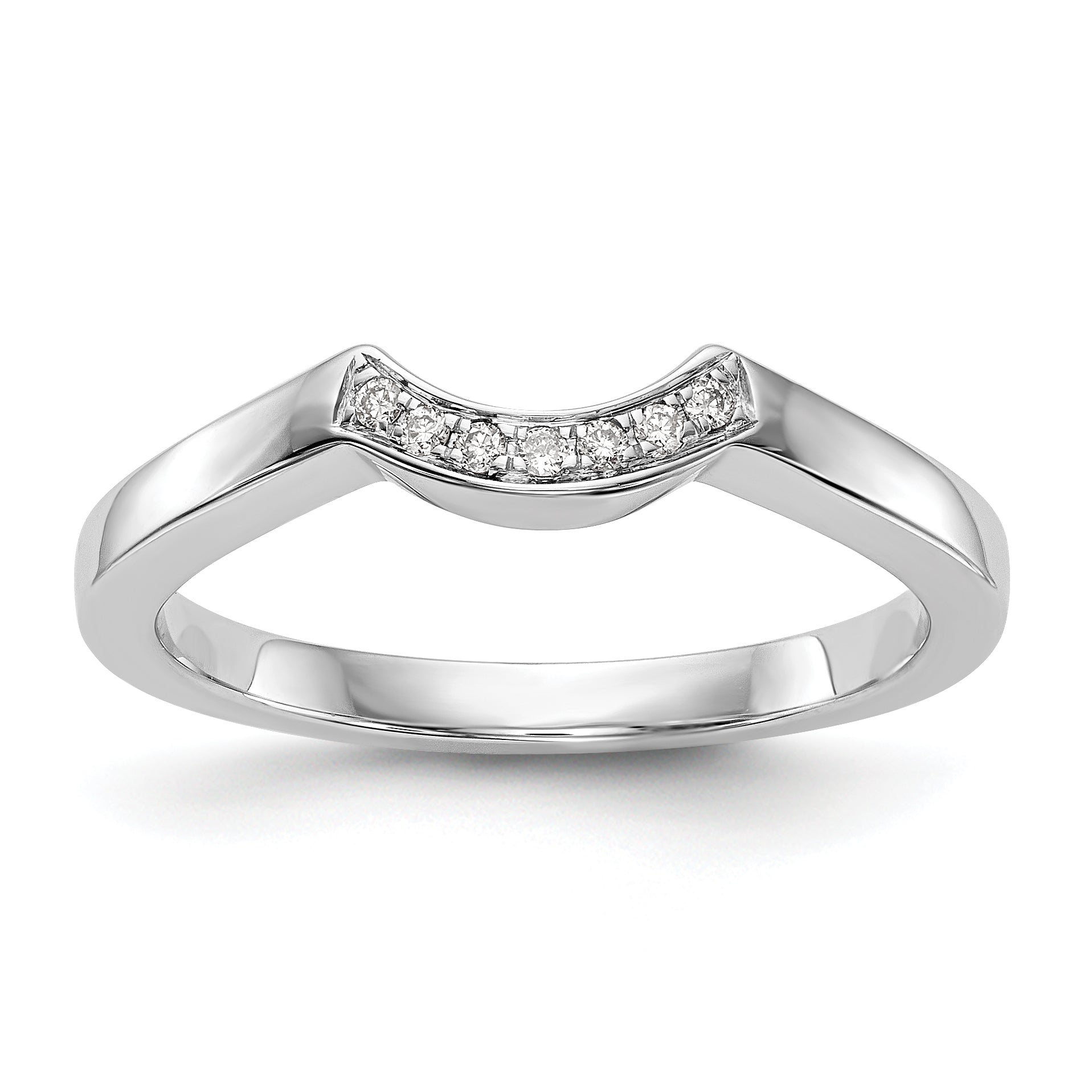 0.05ct. CZ Solid Real 14k White Gold Wedding Wedding Band Ring