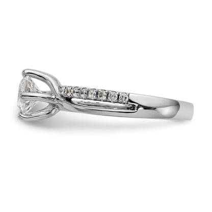 1.00ct. CZ Solid Real 14k White Gold Round By-Pass Engagement Ring