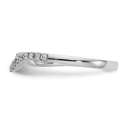 0.08ct. CZ Solid Real 14K White Gold Contoured Wedding Wedding Band Ring