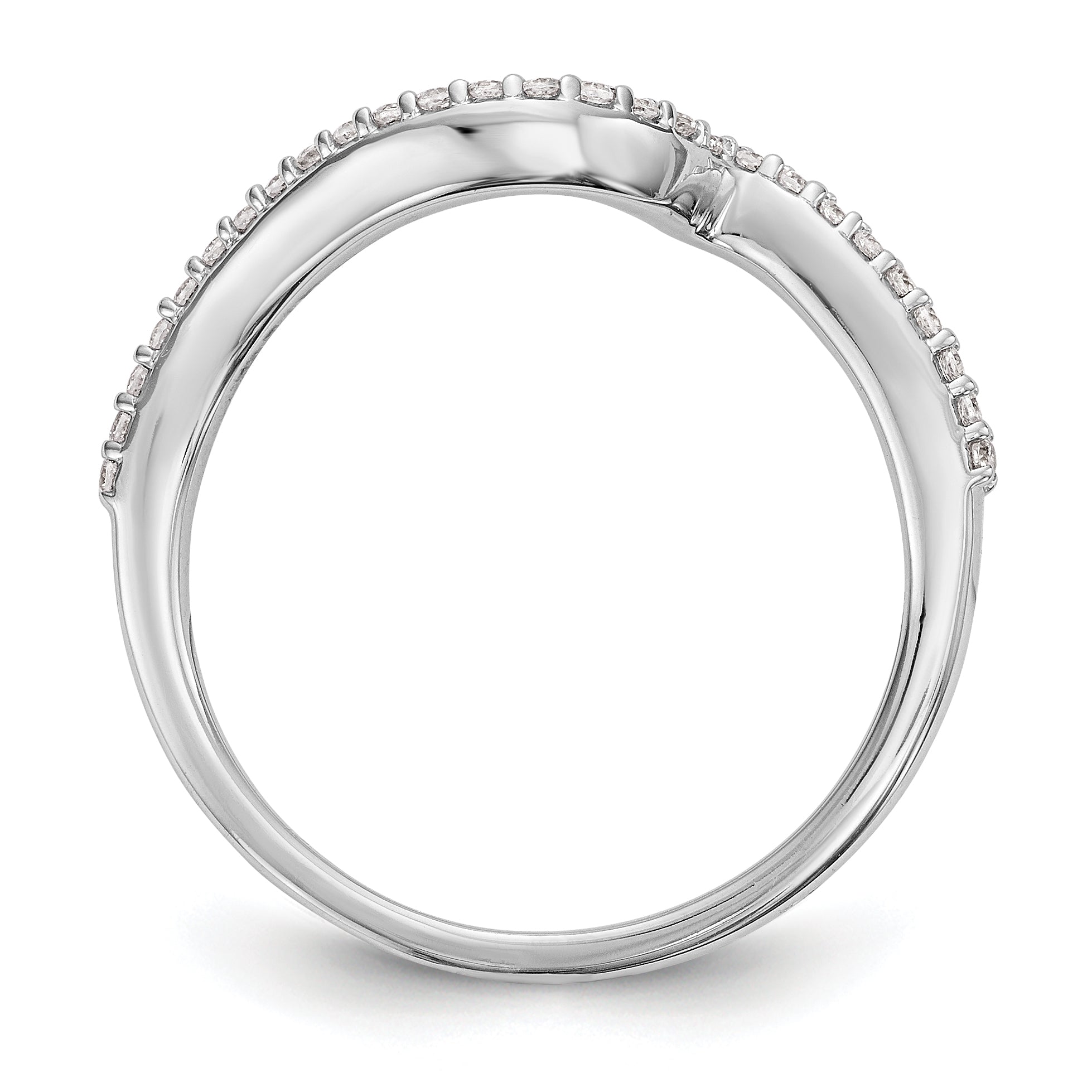 0.17ct. CZ Solid Real 14K White Gold Wedding Wedding Band Ring