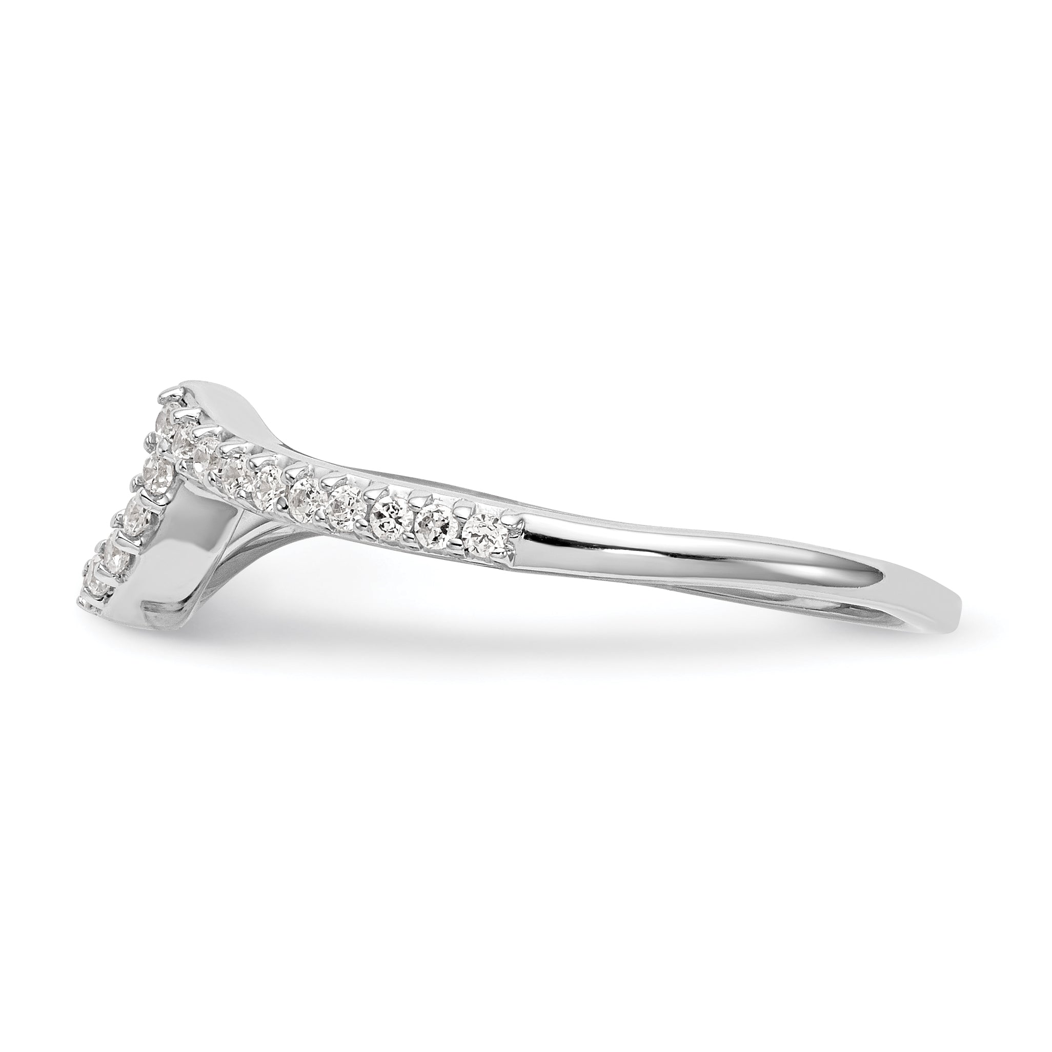 0.17ct. CZ Solid Real 14K White Gold Wedding Wedding Band Ring