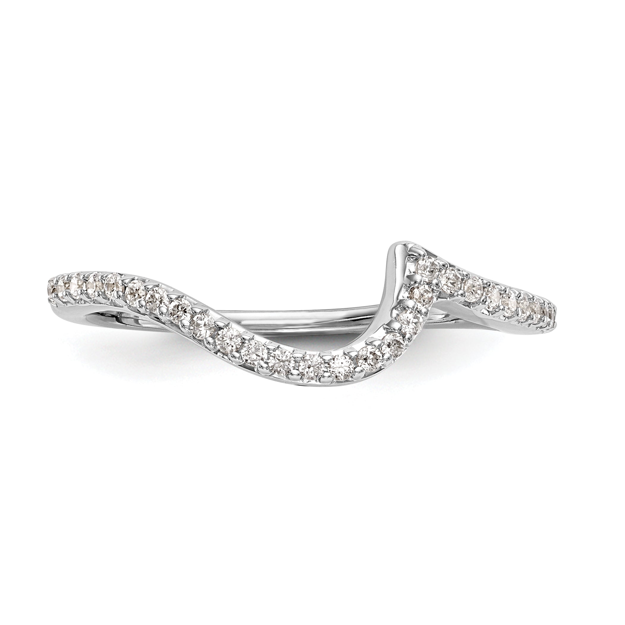 0.17ct. CZ Solid Real 14K White Gold Wedding Wedding Band Ring