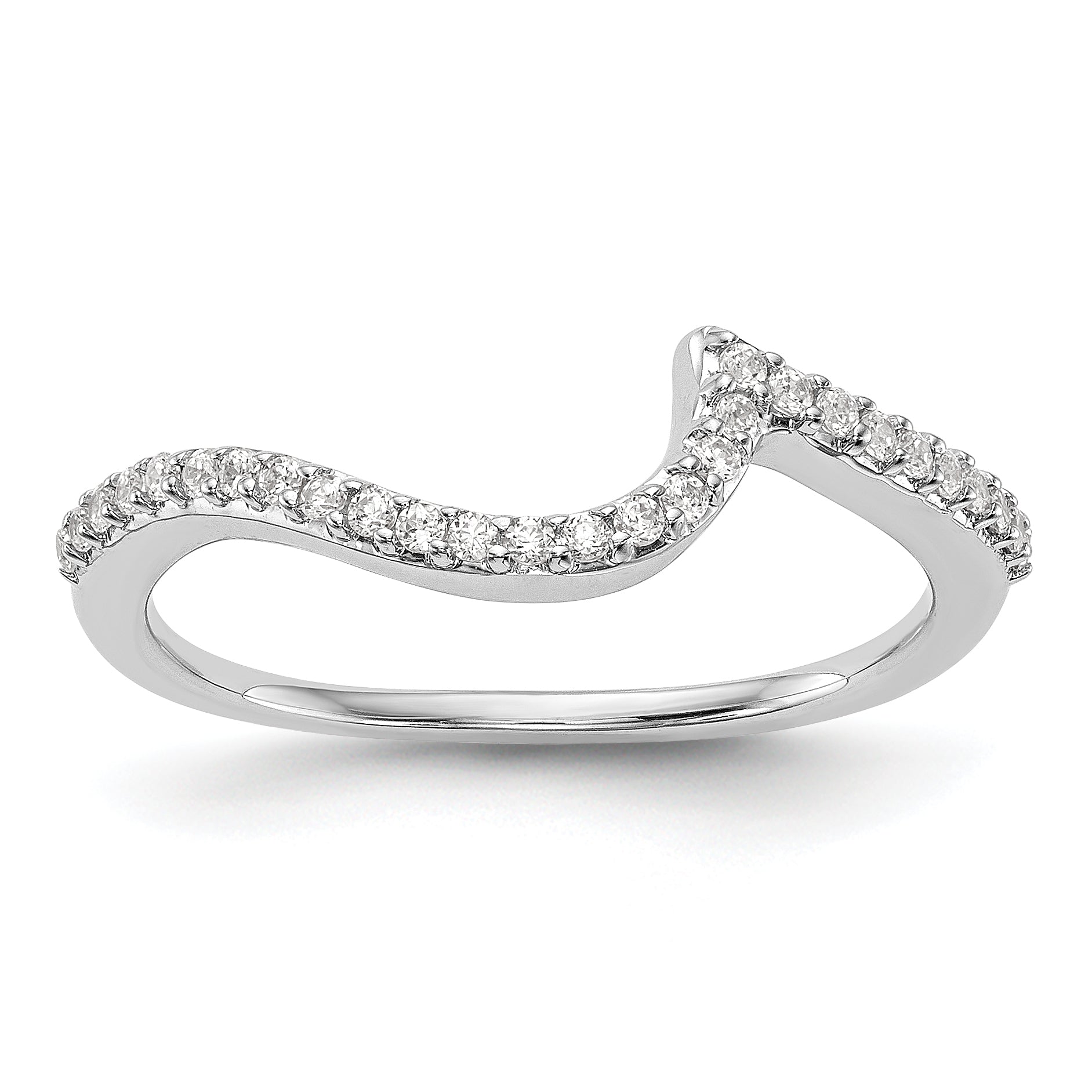 0.17ct. CZ Solid Real 14K White Gold Wedding Wedding Band Ring