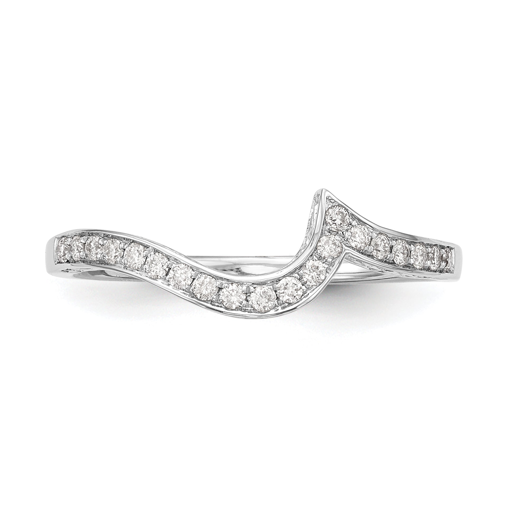 0.16ct. CZ Solid Real 14K White Gold Wedding Wedding Band Ring