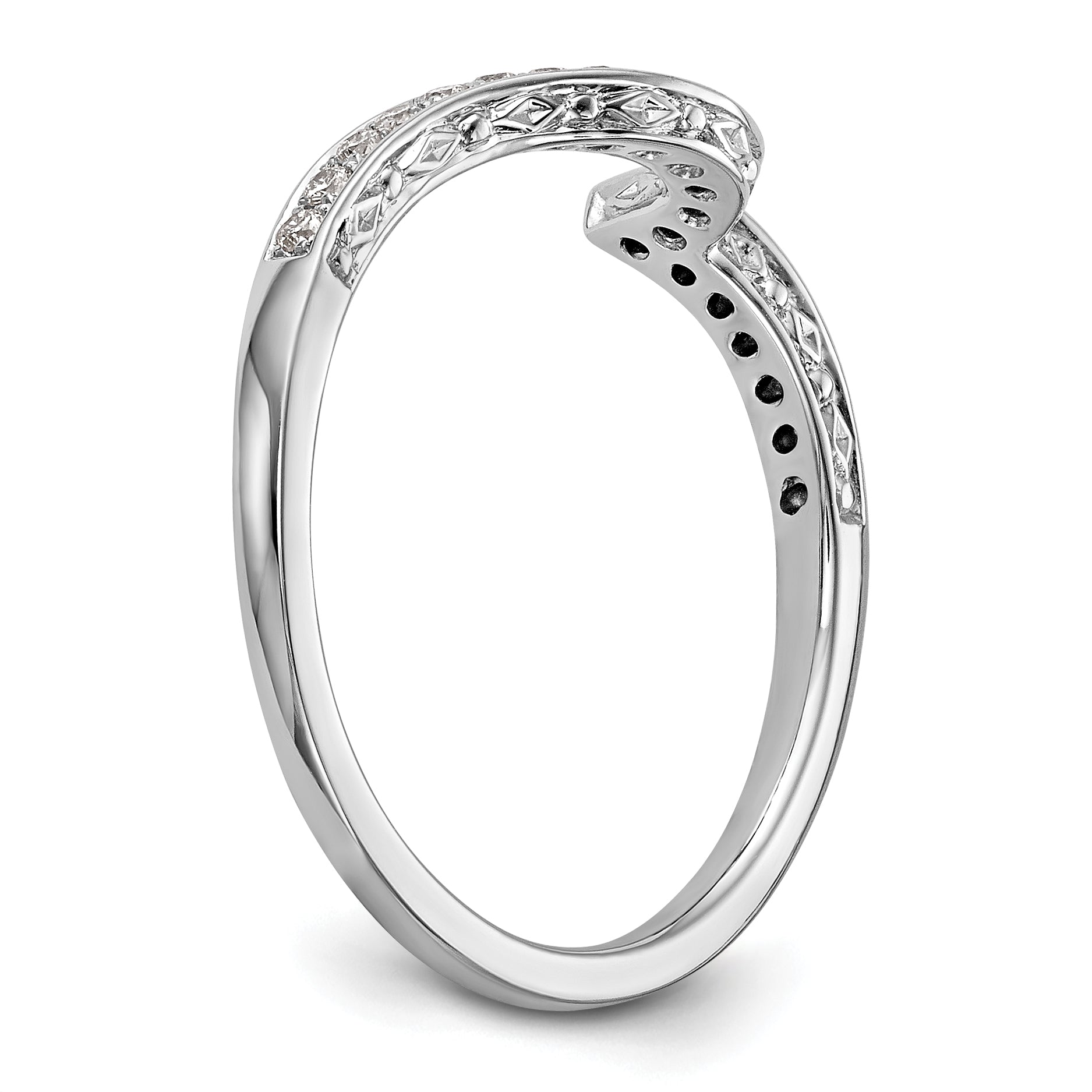 0.16ct. CZ Solid Real 14K White Gold Wedding Wedding Band Ring