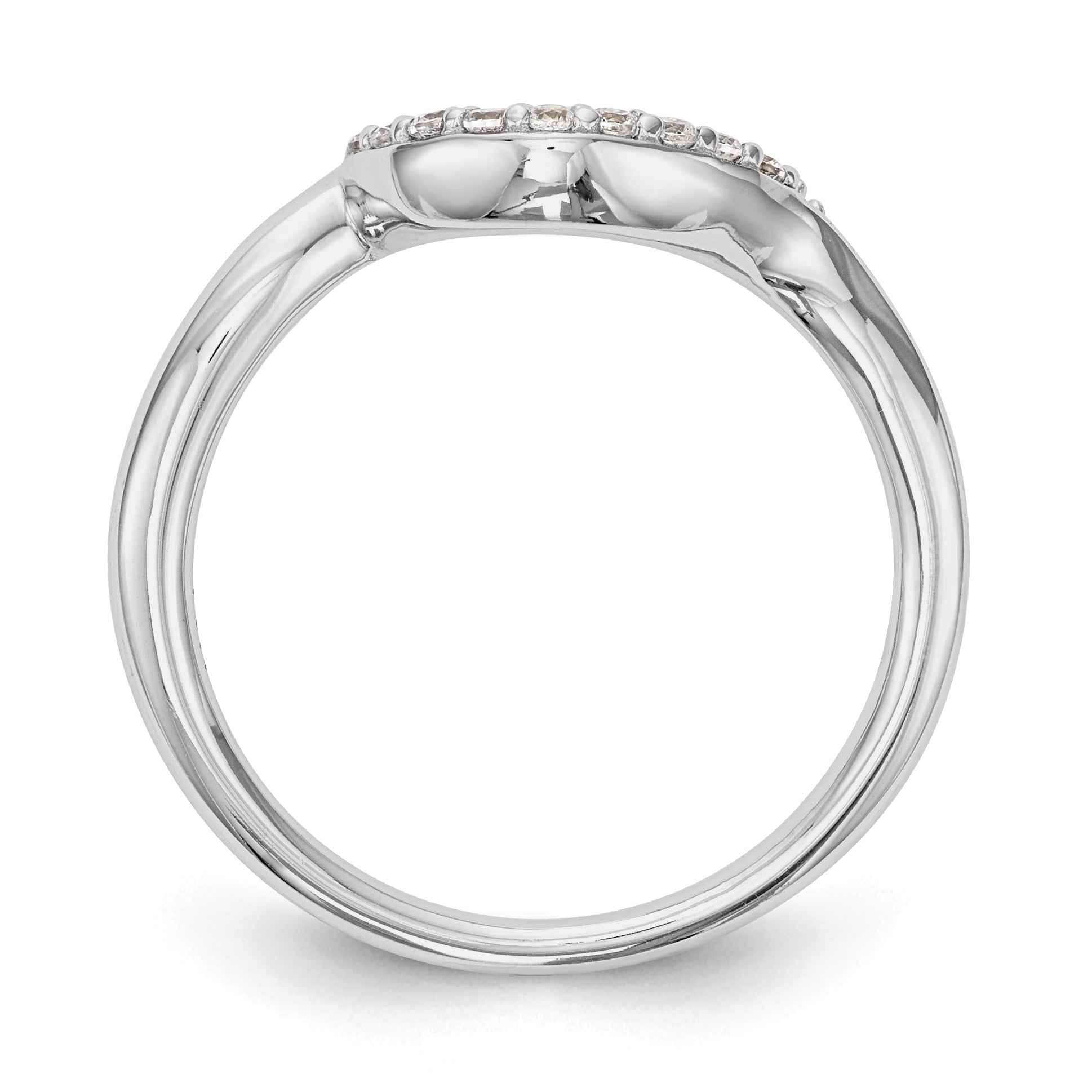 0.09ct. CZ Solid Real 14K White Gold Wedding Wedding Band Ring