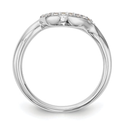 0.09ct. CZ Solid Real 14K White Gold Wedding Wedding Band Ring