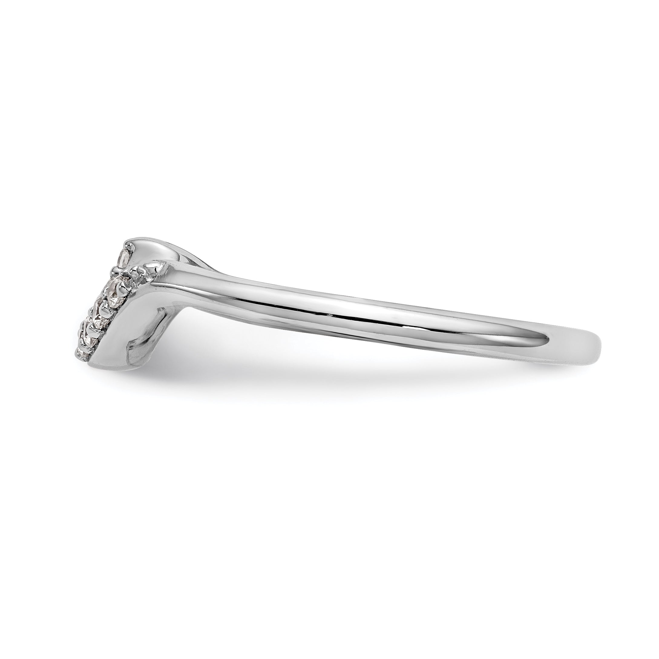 0.09ct. CZ Solid Real 14K White Gold Wedding Wedding Band Ring