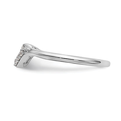 0.09ct. CZ Solid Real 14K White Gold Wedding Wedding Band Ring