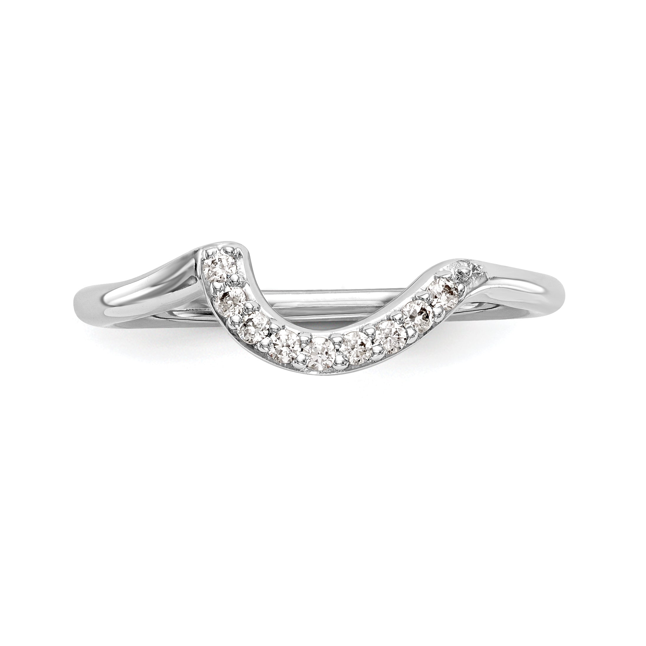 0.09ct. CZ Solid Real 14K White Gold Wedding Wedding Band Ring