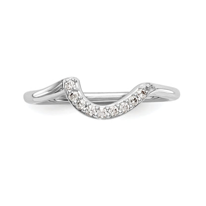 0.09ct. CZ Solid Real 14K White Gold Wedding Wedding Band Ring
