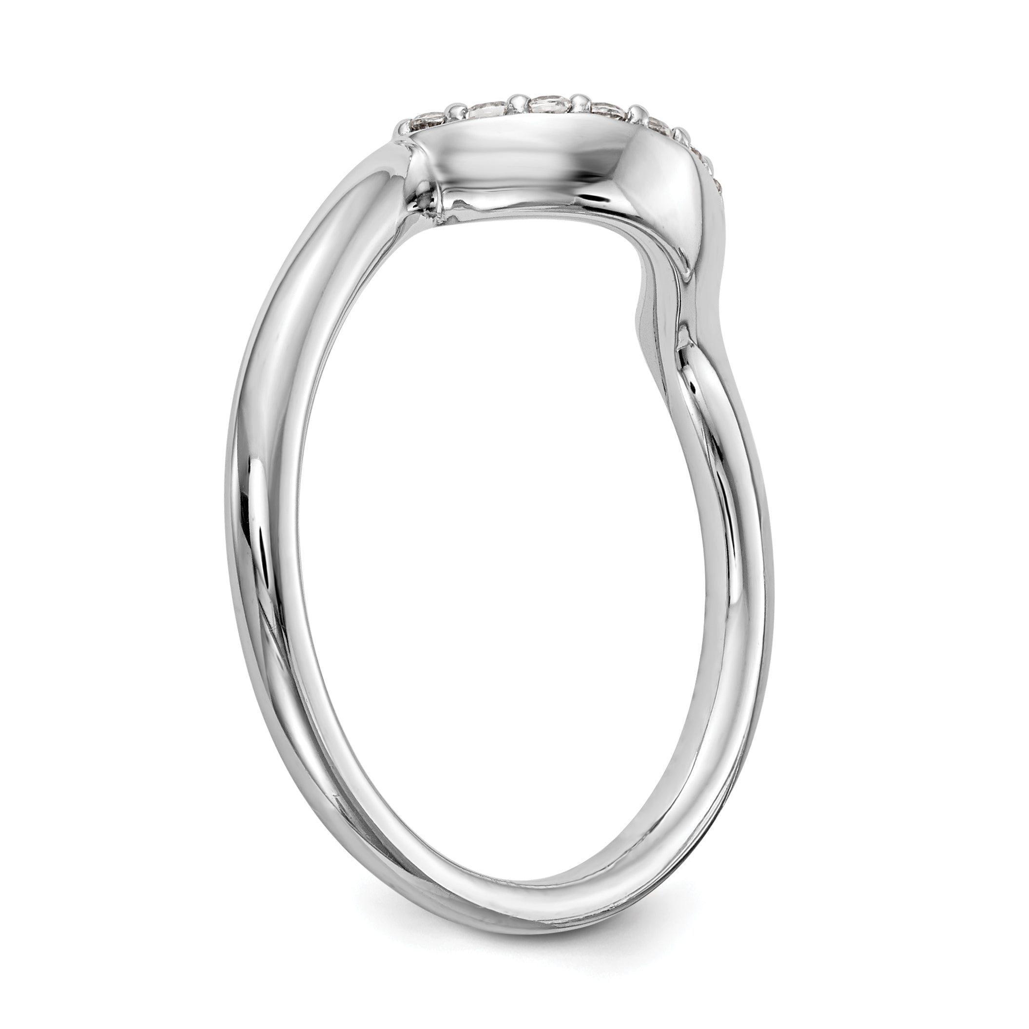 0.09ct. CZ Solid Real 14K White Gold Wedding Wedding Band Ring