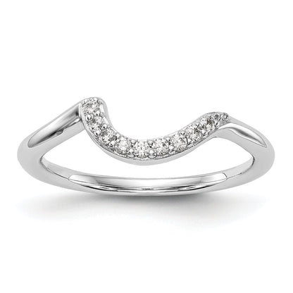 0.09ct. CZ Solid Real 14K White Gold Wedding Wedding Band Ring