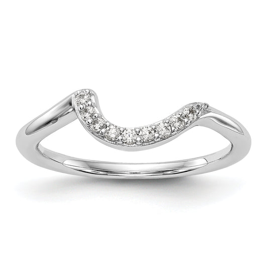 0.09ct. CZ Solid Real 14K White Gold Wedding Wedding Band Ring