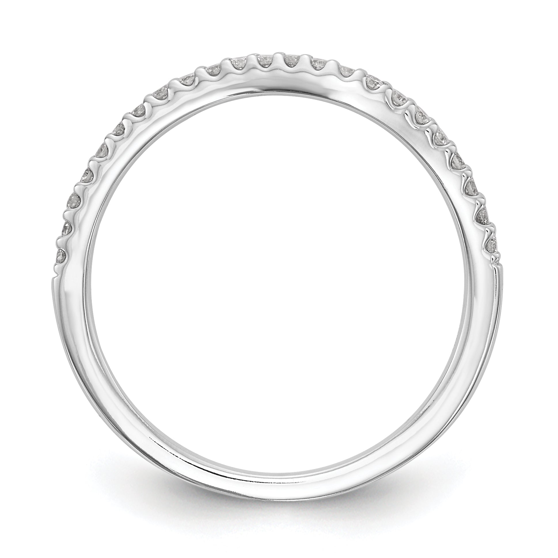 0.16ct. CZ Solid Real 14k White Gold Wedding Wedding Band Ring