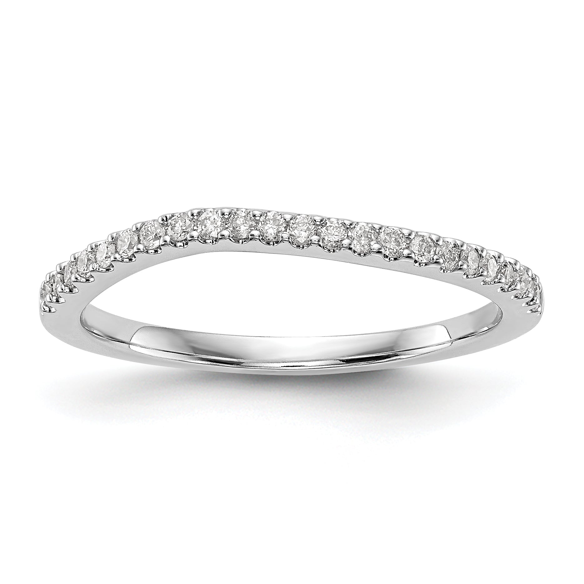 0.16ct. CZ Solid Real 14k White Gold Wedding Wedding Band Ring