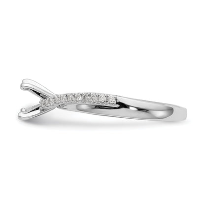 0.15ct. CZ Solid Real 14k White Gold Peg Set By-Pass Engagement Ring
