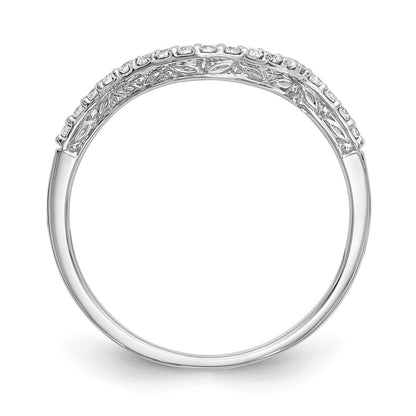 0.16ct. CZ Solid Real 14K White Gold Wedding Wedding Band Ring